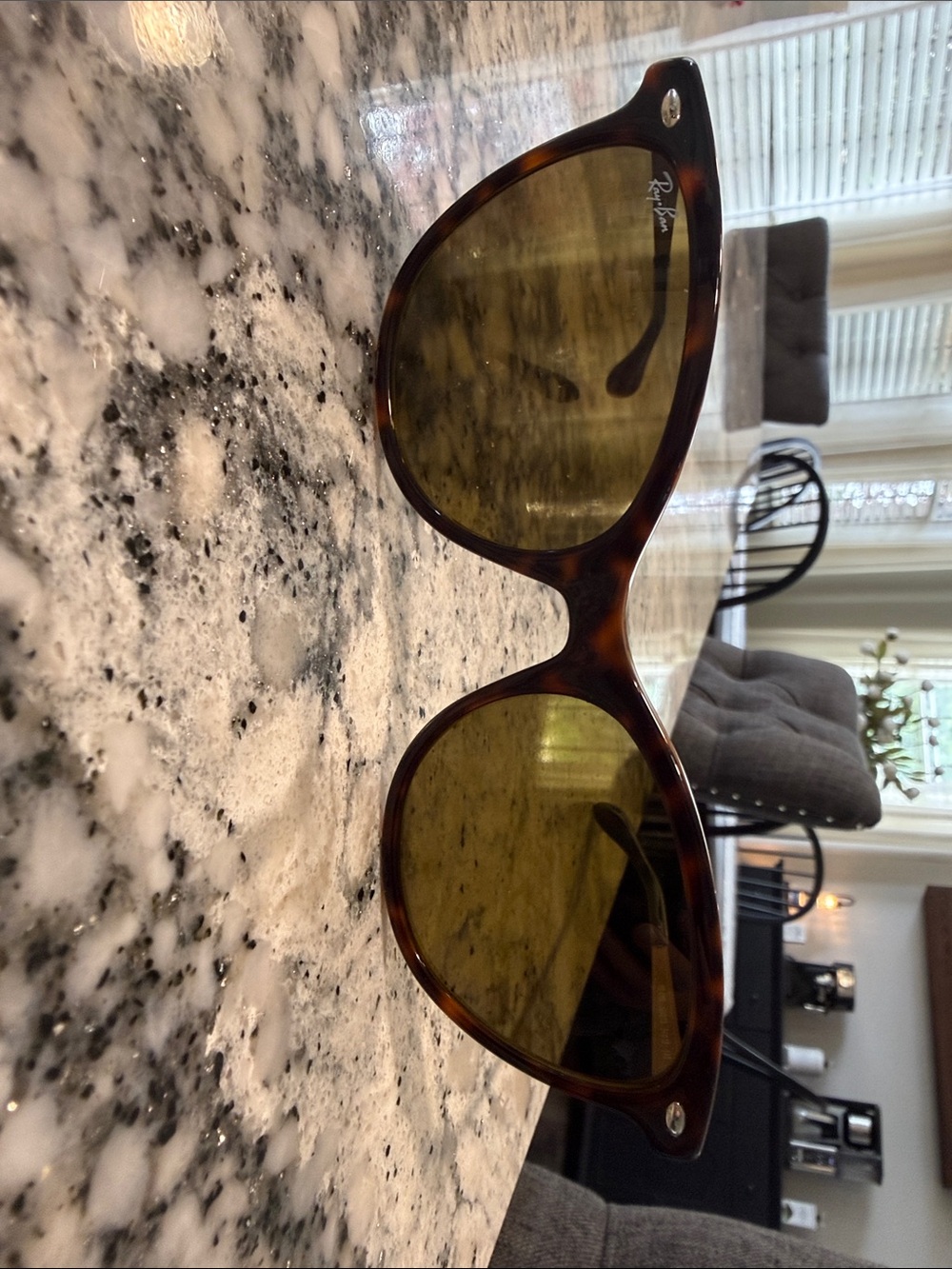Ray-Ban Brown Tortoiseshell Women's Cat Eye Sunglasses - Dark Brown Lenses - Picture 4 of 8